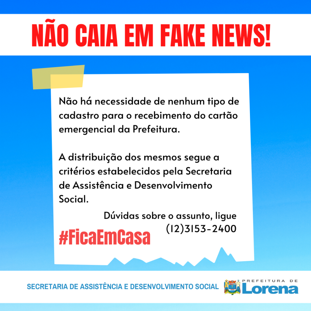 NÃO CAIA EM FAKE NEWS